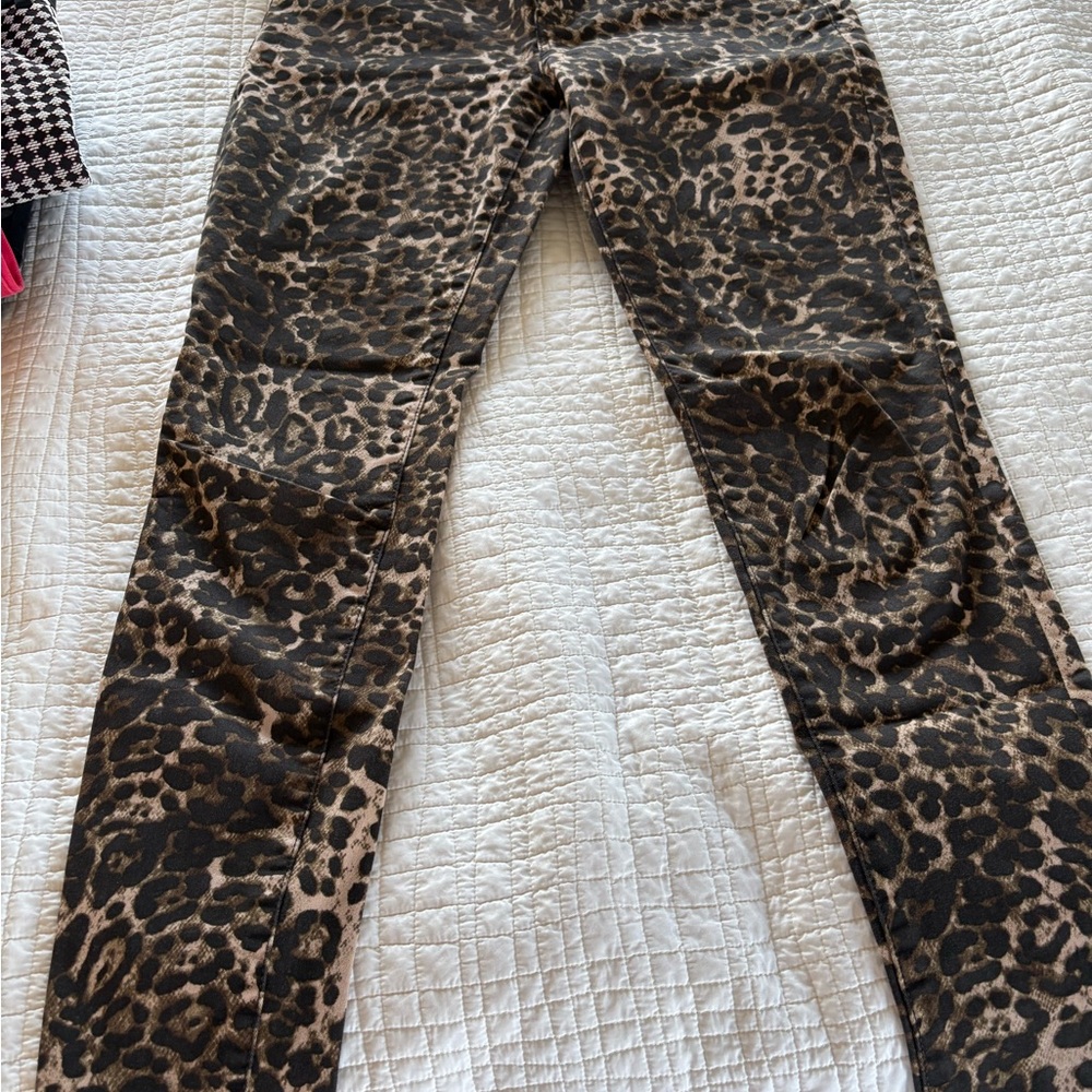 Jennifer Lopez Leopard Print Skinny Jeans - Brown